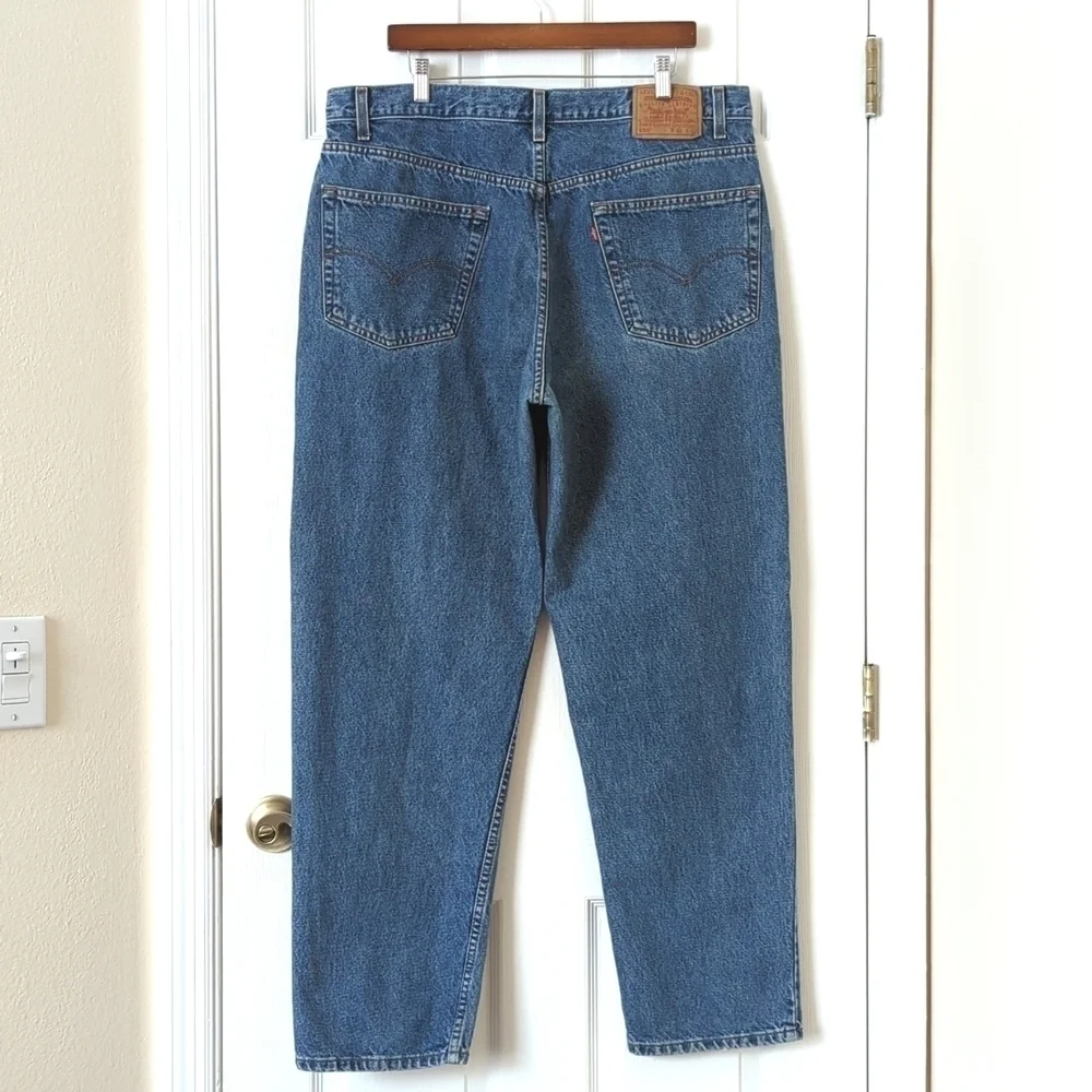 Levi's Y2K Vintage 550 Dark Wash Relaxed Fit Tapered Leg Denim Jeans 40 x 32